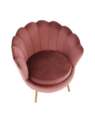 Fotoliu NOBLIN Art-deco, living/dormitor, 76x78x78 cm, Catifea Velvet, metal crom auriu | MobilaOK