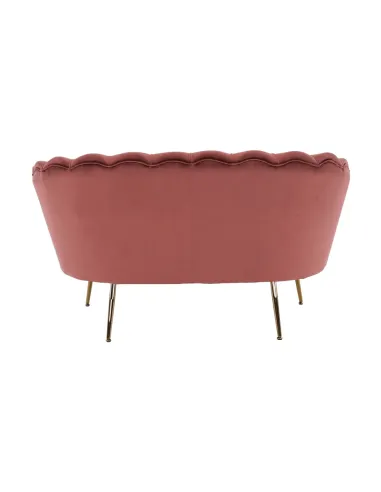 Bancă NOBLIN Art Deco, hol/dormitor, 135x75x78 cm, catifea roz/metal crom auriu | MobilaOK