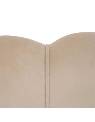Bancă NOBLIN Art Deco, living/dormitor/hol, 135x75x78 cm, Catifea bej, metal crom auriu | MobilaOK