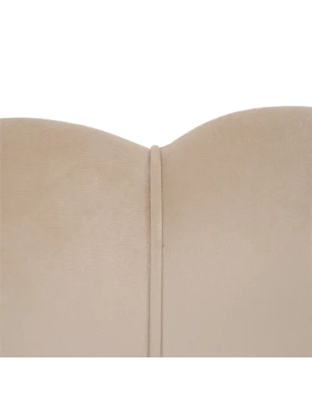 Bancă NOBLIN Art Deco, living/dormitor/hol, 135x75x78 cm, Catifea bej, metal crom auriu | MobilaOK
