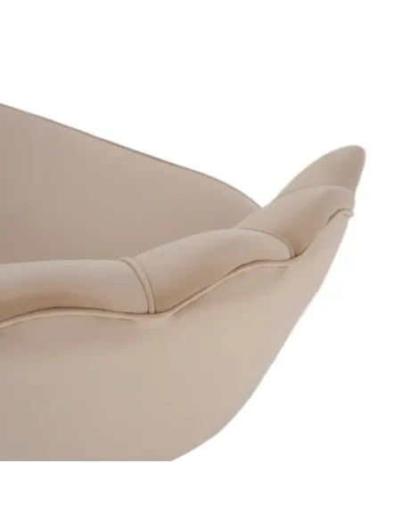Bancă NOBLIN Art Deco, living/dormitor/hol, 135x75x78 cm, Catifea bej, metal crom auriu | MobilaOK