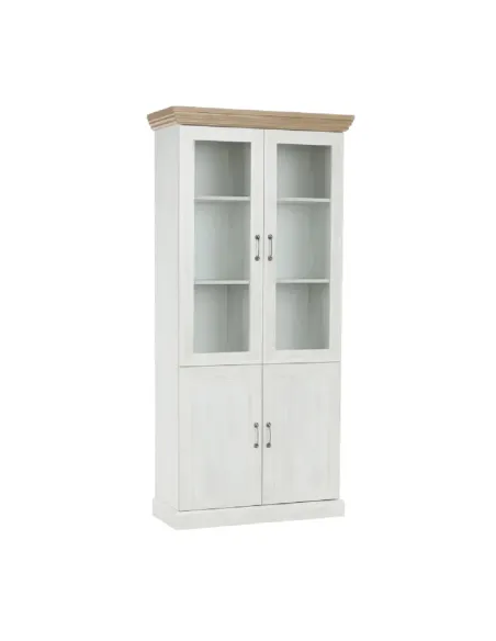 Vitrină ROYAL W4D, living/dormitor, 87x187x39 cm, PAL melaminat pin nordic/stejar sălbatic | MobilaOK