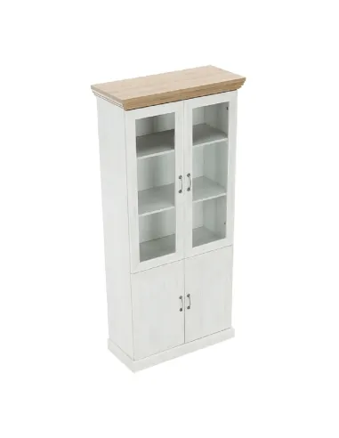 Vitrină ROYAL W4D, living/dormitor, 87x187x39 cm, PAL melaminat pin nordic/stejar sălbatic | MobilaOK