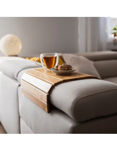 Cotieră KONDELA, living, 48x39x1 cm, bambus natural | MobilaOK
