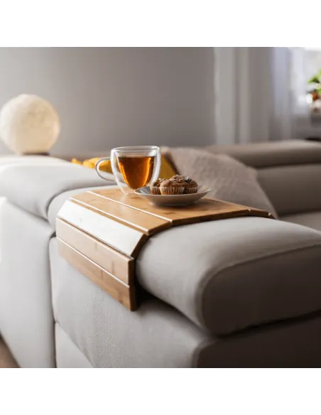 Cotieră KONDELA, living, 48x39x1 cm, bambus natural | MobilaOK