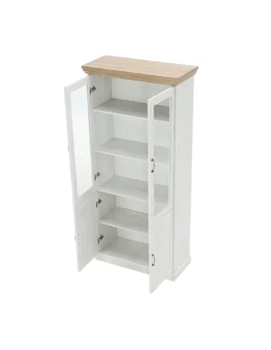 Vitrină ROYAL W4D, living/dormitor, 87x187x39 cm, PAL melaminat pin nordic/stejar sălbatic | MobilaOK