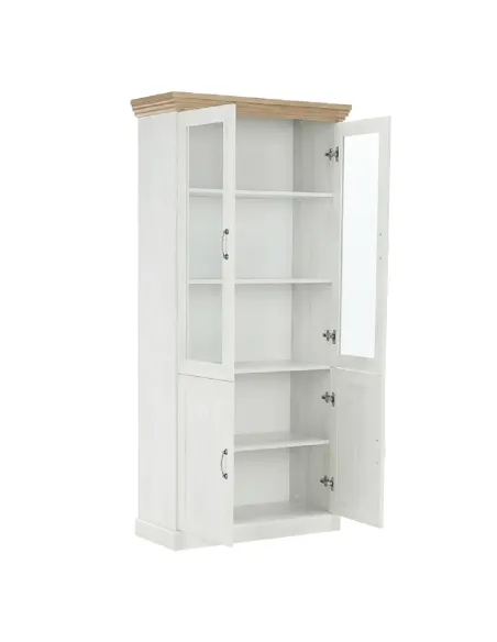 Vitrină ROYAL W4D, living/dormitor, 87x187x39 cm, PAL melaminat pin nordic/stejar sălbatic | MobilaOK