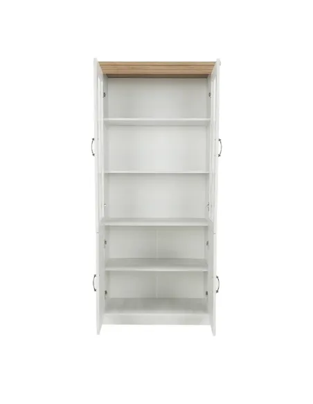 Vitrină ROYAL W4D, living/dormitor, 87x187x39 cm, PAL melaminat pin nordic/stejar sălbatic | MobilaOK