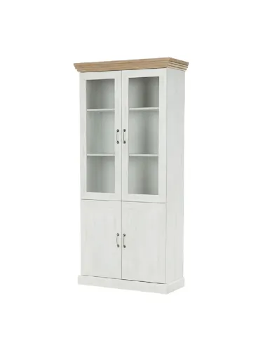 Vitrină ROYAL W4D, living/dormitor, 87x187x39 cm, PAL melaminat pin nordic/stejar sălbatic | MobilaOK