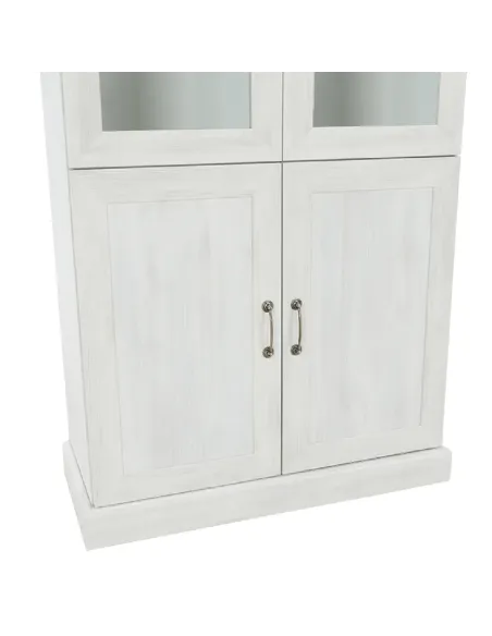 Vitrină ROYAL W4D, living/dormitor, 87x187x39 cm, PAL melaminat pin nordic/stejar sălbatic | MobilaOK