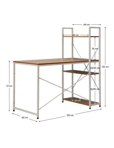 Birou VEINA home office 120x60/64x72/122 cm, PAL melaminat | MobilaOK