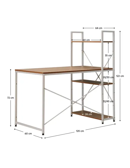 Birou VEINA home office 120x60/64x72/122 cm, PAL melaminat | MobilaOK