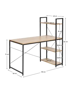 Birou PC VEINA, birou, 120x60x72 cm, MDF laminat și metal | MobilaOK 2