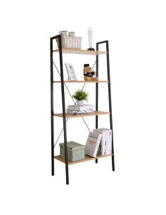 Poliță THEA living/dormitor/birou 60x35x149 cm PAL melaminat stejar, metal negru | MobilaOK