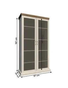 Vitrină ROYAL WS pentru living/dormitor, 87x187x39 cm, din PAL melaminat | MobilaOK 2