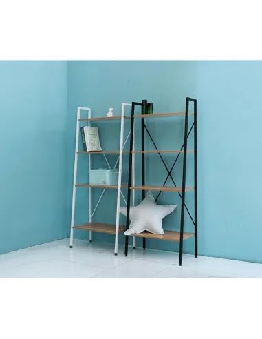 Poliță THEA, living/dormitor/birou, 60x35x149 cm, PAL melaminat și metal | MobilaOK