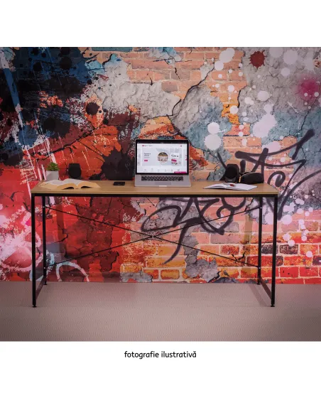 Birou MELLORA, birou home office, 120x60 cm, PAL/Metal | MobilaOK