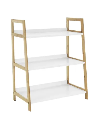 Etajeră KOEN TYP 1 pentru living, dormitor, birou, 63x77.5x36 cm, din MDF și bambus | MobilaOK
