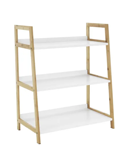 Etajeră KOEN TYP 1 pentru living, dormitor, birou, 63x77.5x36 cm, din MDF și bambus | MobilaOK
