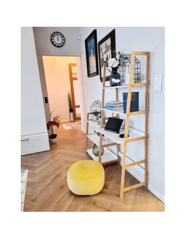 Etajeră KOEN TYP 1 pentru living, dormitor, birou, 63x77.5x36 cm, din MDF și bambus | MobilaOK