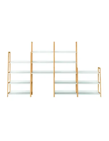 Etajeră KOEN TYP 1 pentru living, dormitor, birou, 63x77.5x36 cm, din MDF și bambus | MobilaOK