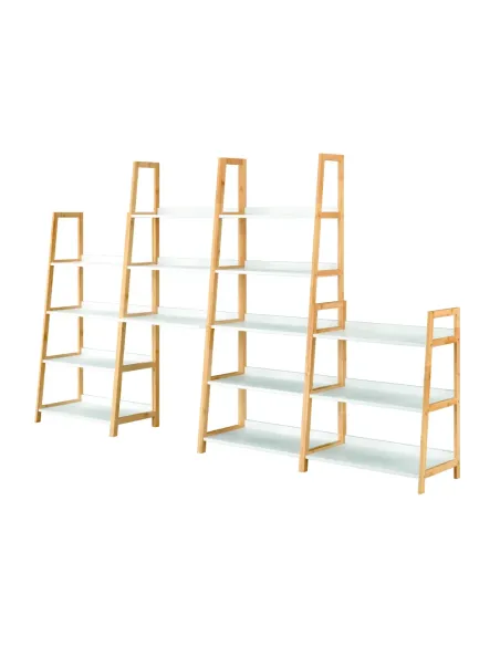 Etajeră KOEN TYP 1 pentru living, dormitor, birou, 63x77.5x36 cm, din MDF și bambus | MobilaOK