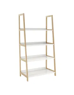 Etajeră KOEN TYP 2, living/dormitor/birou, 63x121x36 cm, MDF și bambus | MobilaOK