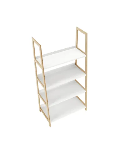 Etajeră KOEN TYP 2, living/dormitor/birou, 63x121x36 cm, MDF și bambus | MobilaOK