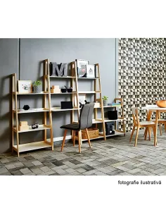 Etajeră KOEN TYP 3 pentru living/dormitor/birou, 63x149x36 cm, din MDF lăcuit | MobilaOK 2