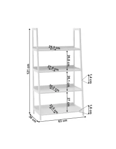 Etajeră REON TYP 2 pentru living/dormitor/birou, 63x121x36 cm, din MDF lacuit | MobilaOK 2