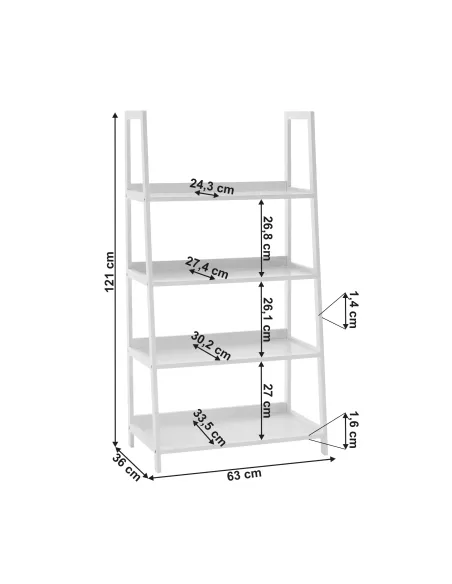 Etajeră REON TYP 2 pentru living/dormitor/birou, 63x121x36 cm, din MDF lacuit | MobilaOK