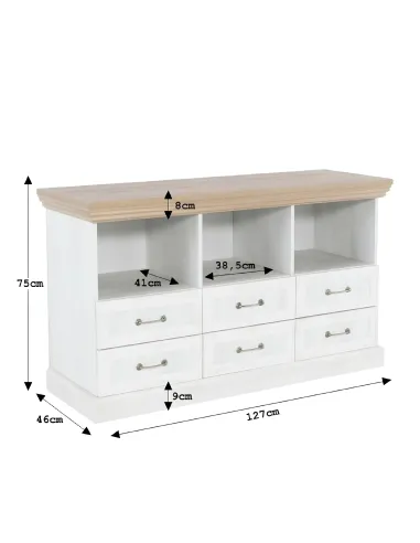 Comodă TV ROYAL RS, living/dormitor, 127x75x46 cm, PAL melaminat | MobilaOK