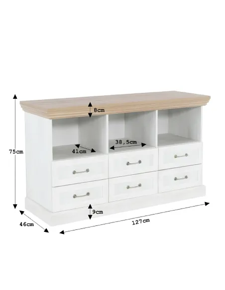 Comodă TV ROYAL RS, living/dormitor, 127x75x46 cm, PAL melaminat | MobilaOK