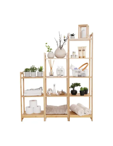Poliță IMPEROR TYPE 2, living/dormitor/birou, 35x25x100.3 cm, bambus natural | MobilaOK