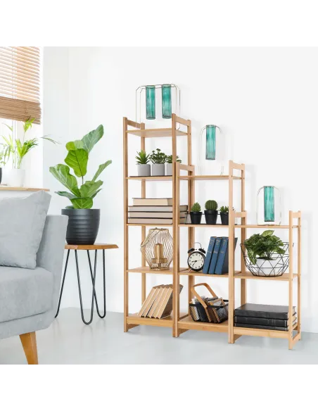 Poliță IMPEROR TYPE 2, living/dormitor/birou, 35x25x100.3 cm, bambus natural | MobilaOK