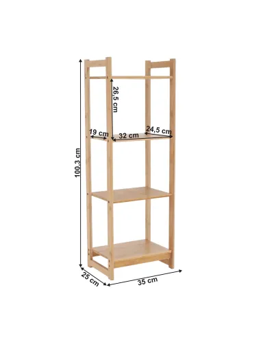 Poliță IMPEROR TYPE 2, living/dormitor/birou, 35x25x100.3 cm, bambus natural | MobilaOK