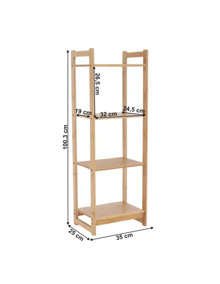 Poliță IMPEROR TYPE 2, living/dormitor/birou, 35x25x100.3 cm, bambus natural | MobilaOK