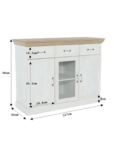 Comodă ROYAL K1S pentru living/dormitor, 127x98x46 cm, PAL melaminat | MobilaOK