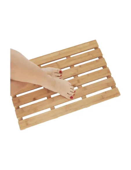 Covor antiderapant, KLERA, baie, 59x38x3 cm, bambus lăcuit | MobilaOK