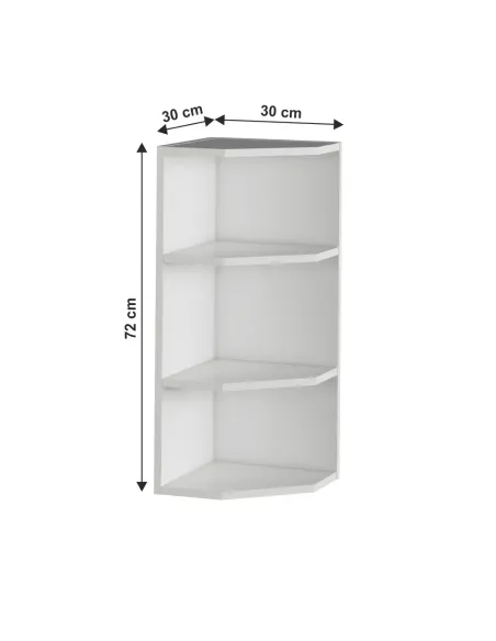 Dulap superior (corp suspendat) de colţ JULIA | dormitor | 30x72x30 cm | PAL melaminat alb | MobilaOK