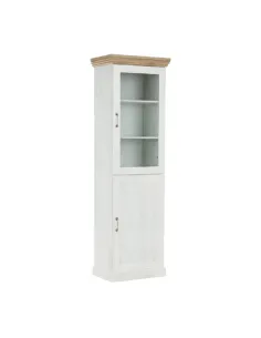 Vitrină ROYAL W1D pentru living/dormitor, 57x187x39 cm, PAL melaminat pin nordic/stejar sălbatic | MobilaOK