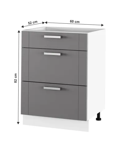 Dulap inferior JULIA TYP 57, bucătărie/hol, 60x82x52 cm, PAL melaminat/MDF folie | MobilaOK