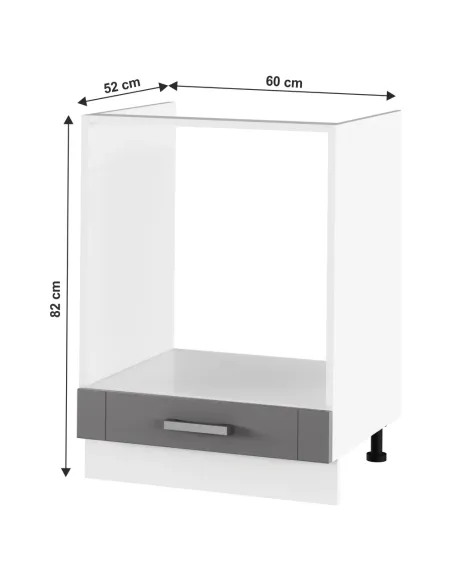 Dulap bucătărie JULIA TYP 58, gri închis/alb, 60x82x52 cm, PAL melaminat | MobilaOK