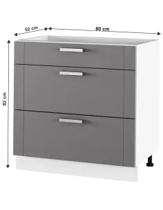 Dulap inferior JULIA, bucătărie/hol, 80x82x52 cm, PAL melaminat/MDF folie | MobilaOK 2