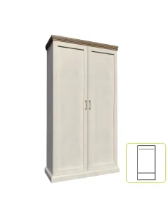 Dulap ROYAL S2D pentru dormitor/living, 97x187x49 cm, PAL melaminat pin nordic/stejar sălbatic | MobilaOK