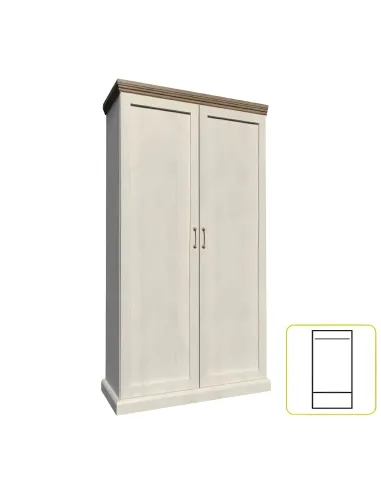 Dulap ROYAL S2D pentru dormitor/living, 97x187x49 cm, PAL melaminat pin nordic/stejar sălbatic | MobilaOK