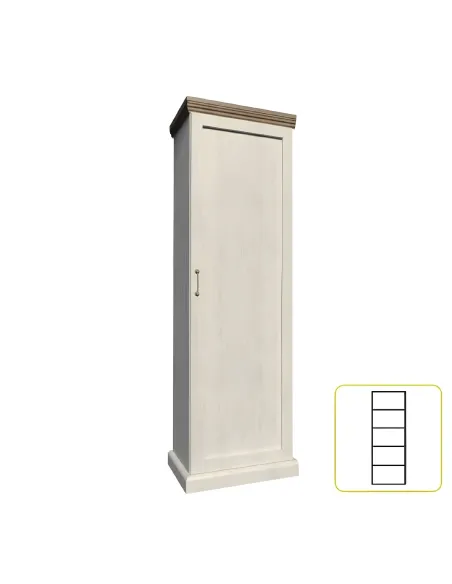 Dulap ROYAL S1D pentru living/dormitor, 57x187x39 cm, din PAL melaminat | MobilaOK