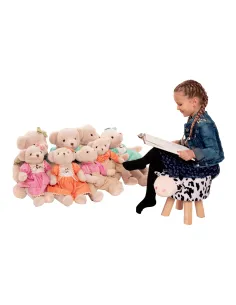 Taburet MOLLY, living, 47x28x31 cm, catifea Velvet, lemn masiv | MobilaOK 2