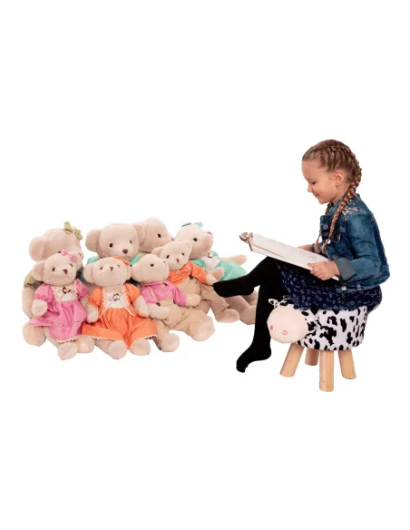 Taburet MOLLY, living, 47x28x31 cm, catifea Velvet, lemn masiv | MobilaOK