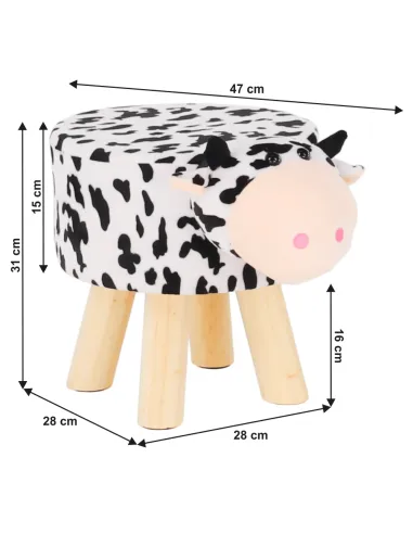 Taburet MOLLY, living, 47x28x31 cm, catifea Velvet, lemn masiv | MobilaOK